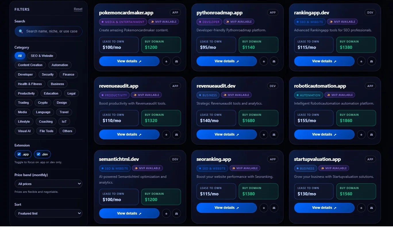 VisionVix Keyword Rich Domain Marketplace